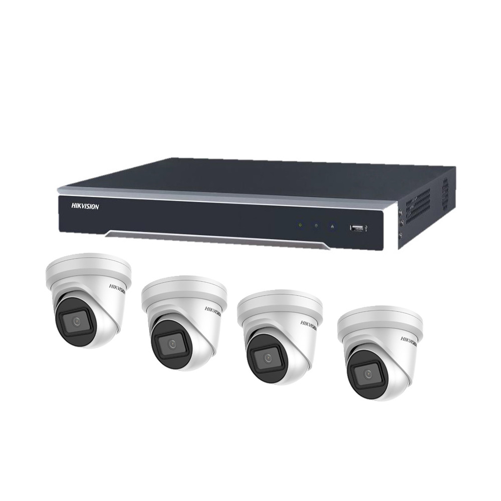 Hikvision 16 Channel 6MP Kit 4 x 6MP Acusense Turret Cameras