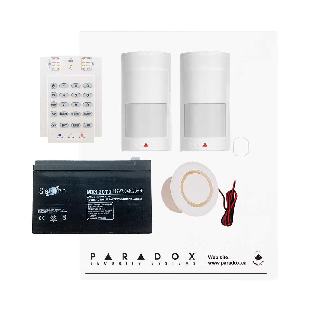 Paradox MG5050+  PMD2P Kit with Small Cabinet, K10V Keypad & Plug Pack