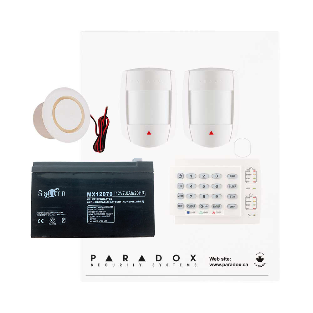 Paradox MG5050+ RF DG Kit with Small Cabinet, K10H Keypad & DG55 PIRs
