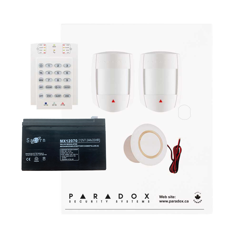 Paradox MG5050+ RF DG Kit with Small Cabinet, K10V Keypad & DG55 PIRs