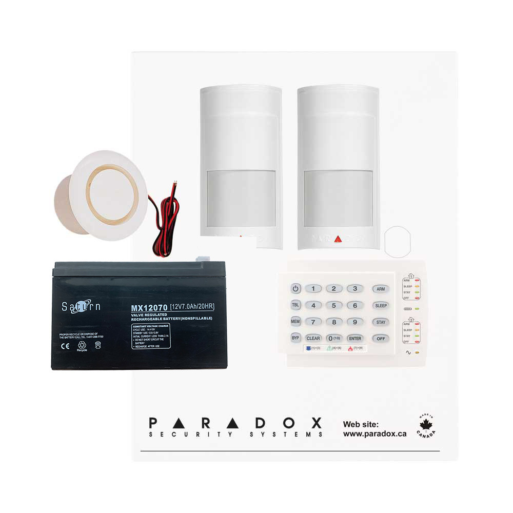 Paradox MG5050+ PMD2P Kit with Small Cabinet, K10H Keypad & Plug Pack