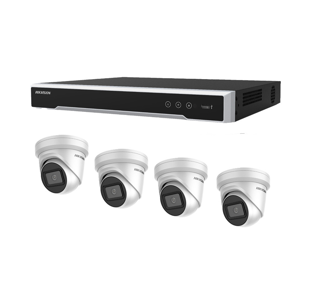 Hikvision 16 Channel 6MP Kit - 4 x 6MP  Acusense Turret Cameras