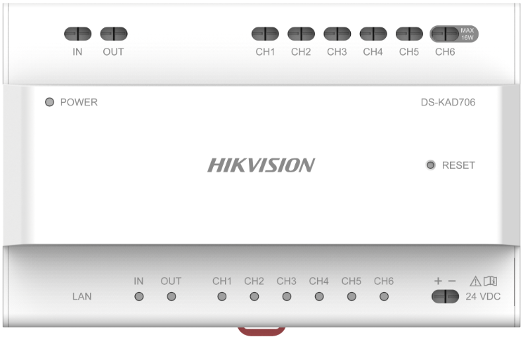Hikvision DS-KAD706-P Station Distributor cw 24VDC PSU 2 Wire