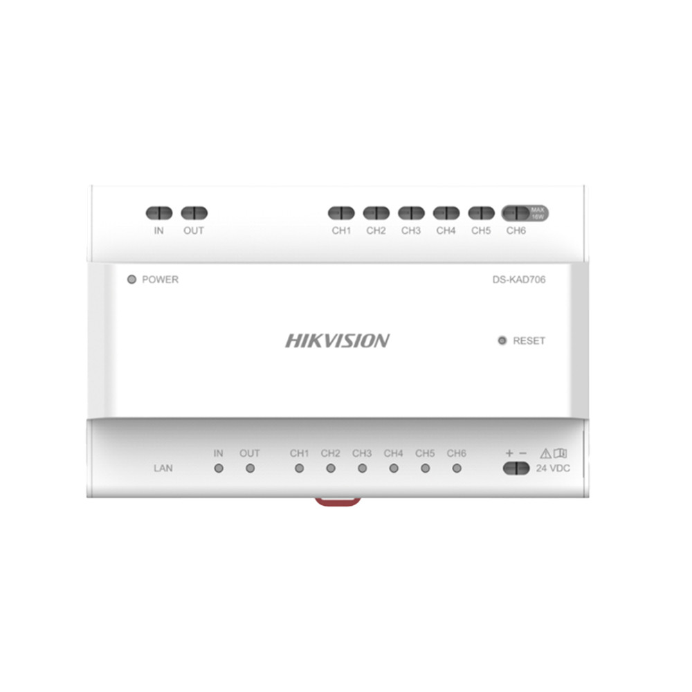 Hikvision DS-KAD706Y-P Station Distributor -  24VDC PSU 2 Wire