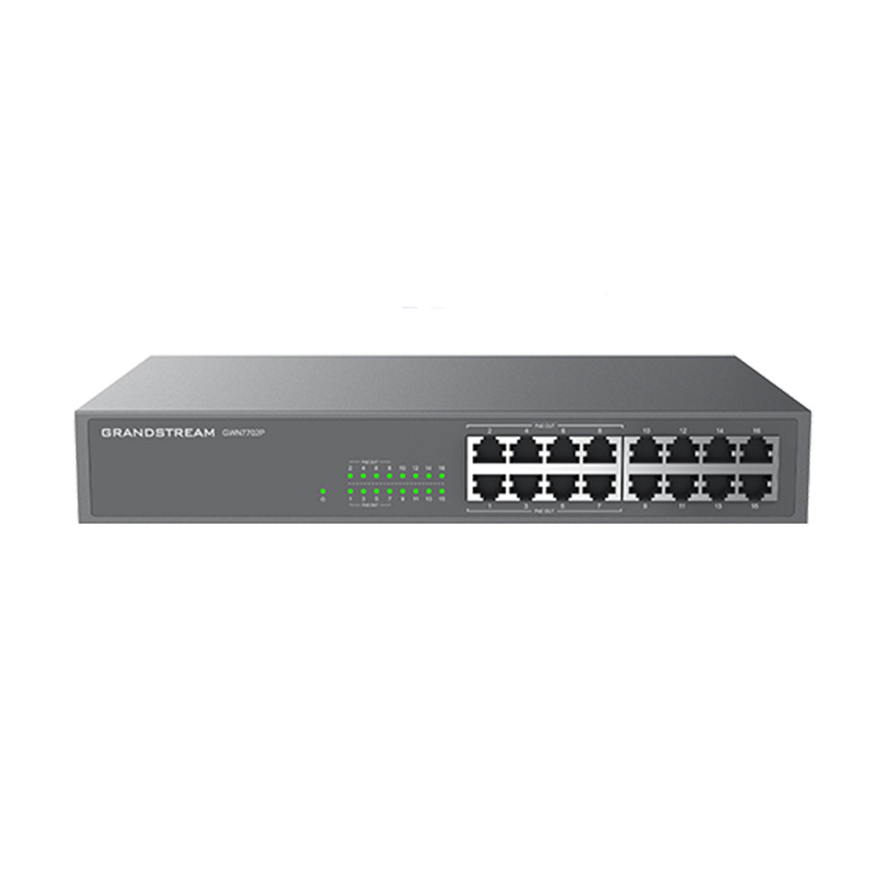 Grandstream GWN7702P Unmanaged Network Switch, 16 x GigE (8 x PoE)