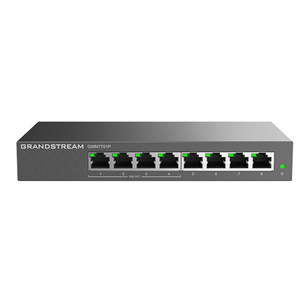 Grandstream GWN7701P Unmanaged Network Switch, 8 x GigE (4 x PoE)
