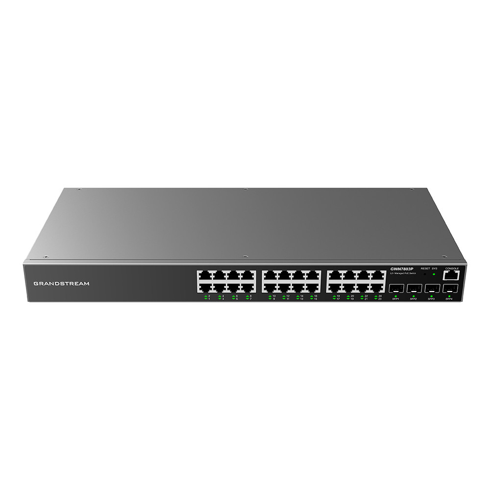 Grandstream GWN7803P Enterprise Layer 2+ PoE Network Switch, 24 x GigE, 4 x SFP