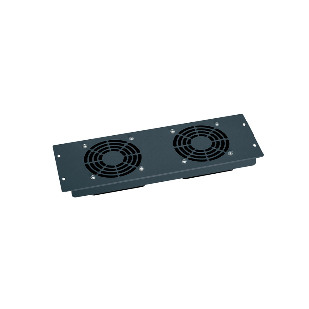 Legrand 19" Plate - 3U with 2 x 230v Fans - Grey RAL7016