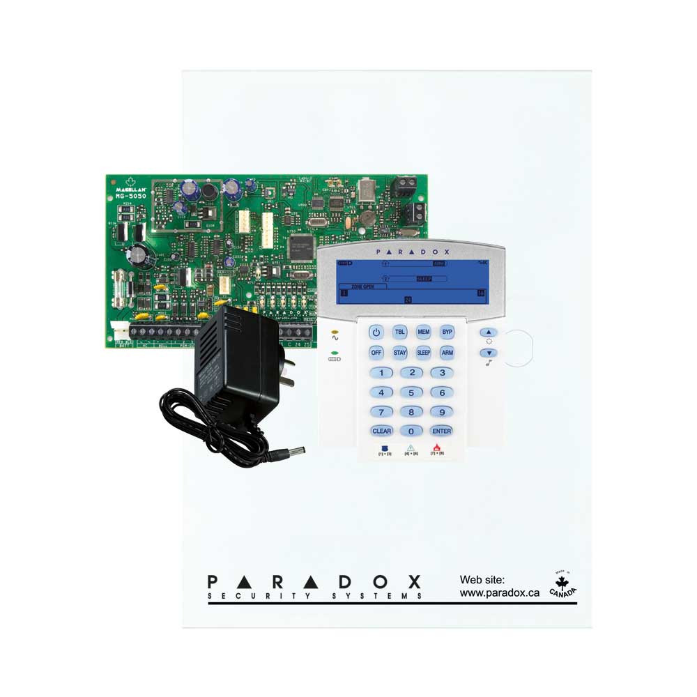 Paradox MG5050 - Small Cabinet - K35 Fixed Icon Keypad - Plug Pack