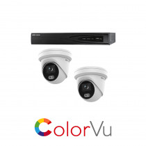 Hikvision 4 Channel ColorVu kit - with 2 x 4mm ColorVu Turrets