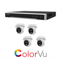 Hikvision 8 Channel ColorVu kit - with 4 x 4mm ColorVu Turre