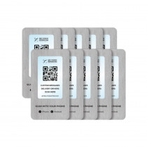 Teleportivity DIY Wall Plate with Large QR Window 107 x 62mm, Brushed Aluminium, 10 Pack