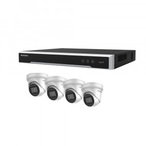 Hikvision 8 Channel  Kit - Includes M series NVR recorder with 4x 6MP Acusense Turret Camera