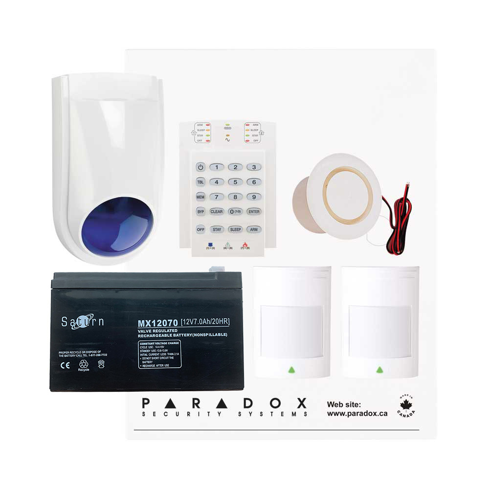 Paradox SP4000 Recession Buster Kit with Small Cabinet, K10V Keypad with WP06 External Siren