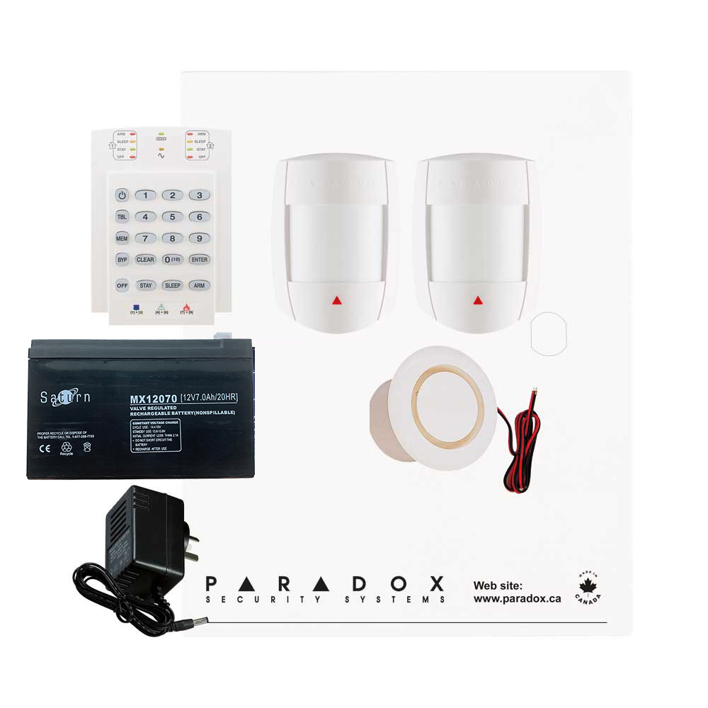 Paradox SP5500+ DG Smart Kit with Small Cabinet, K10V Keypad & Plug Pack