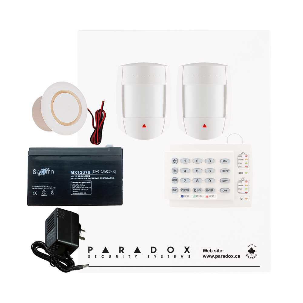 Paradox SP5500+ DG Smart Kit with Small Cabinet, K10H Keypad & Plug Pack