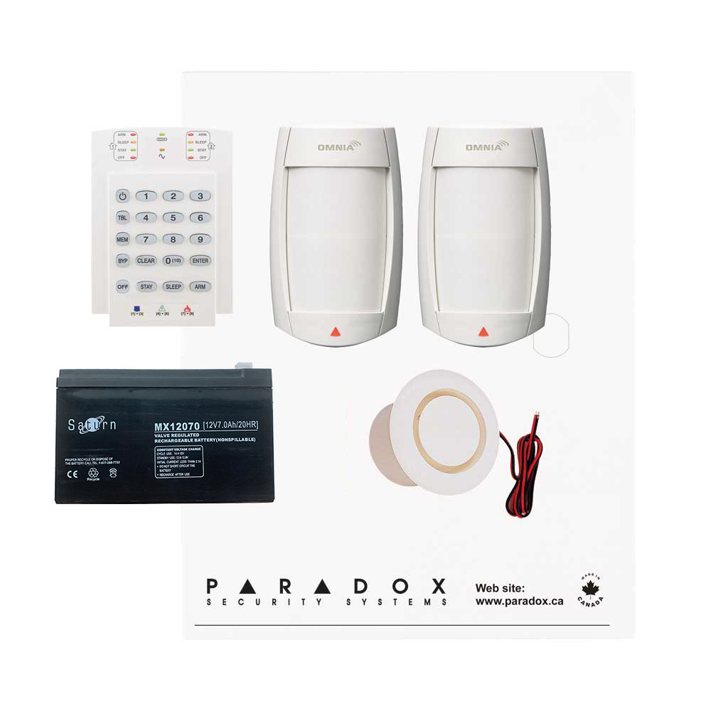 Paradox MG5050+ PMD75 Kit with Small Cabinet, K10V Keypad & Plug Pack