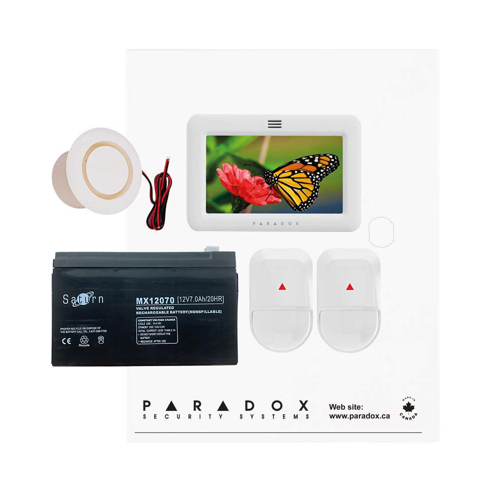 Paradox MG5050+ NV TM50 Kit with Small Cabinet & White TM50