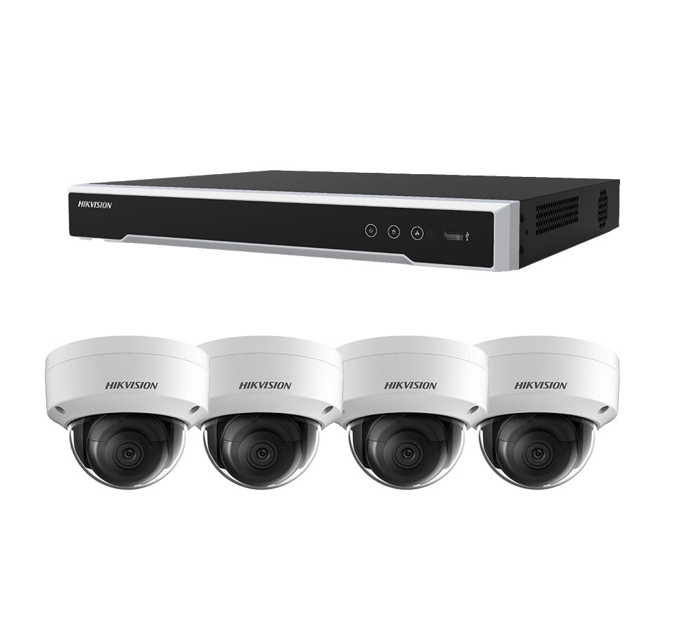 Hikvision 8 Camera 4TB M Series NVR  - 4 x 4K Acu Dome Camera Kit