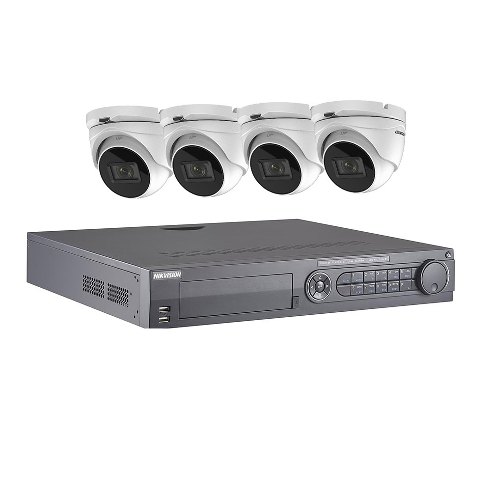 Hikvision 16 Channel Starter Kit - Includes 16CH TVI recorder with 4 x 8MP TVI Turret Cameras