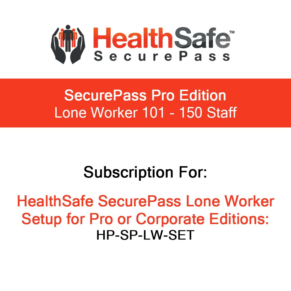 HealthSafe SecurePass Pro Edition - Lone Worker - 101-150 Staff
