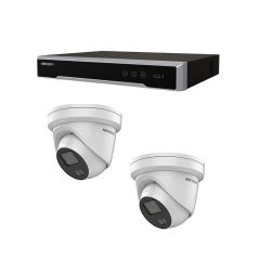 Hikvision 4 Channel kit with 2 AcuSense Strobe Speaker Turrets