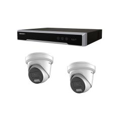 Hik 4 Channel ColorVu kit - cw 2 x 6MP Hybrid CVu Turrets