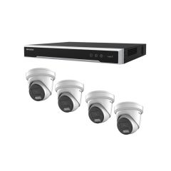 Hik 8 Camera 4TB M NVR- 4 x 6MP Hybrid CVu Turrets Kit