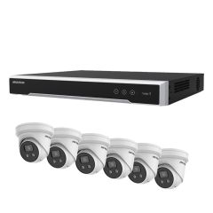 Hikvision 16 Channel kit with 6 AcuSense Strobe Speaker Turrets