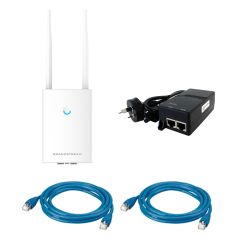 Grandstream GWN7605LR Network Bundle - 1 x GWN7605LR- 1 x POE Injector- 2 x Cat.6 Patch Lead Blue