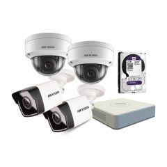 Hikvision Network HD Kit: 2x Dome Cameras, 2x Bullet Cameras & 18m Cables